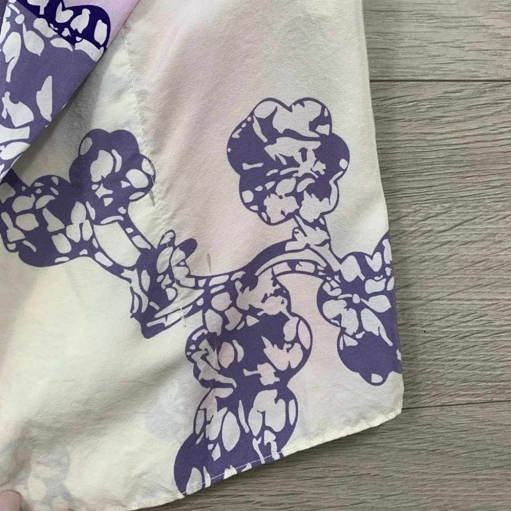 Diane Von Furstenberg Silk Floral Print Blouse - Picture 11 of 13